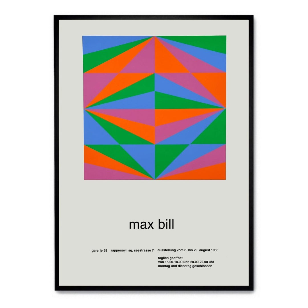 Max Bill for the Galerie 58 in Rapperswil in 1965 - Theposter