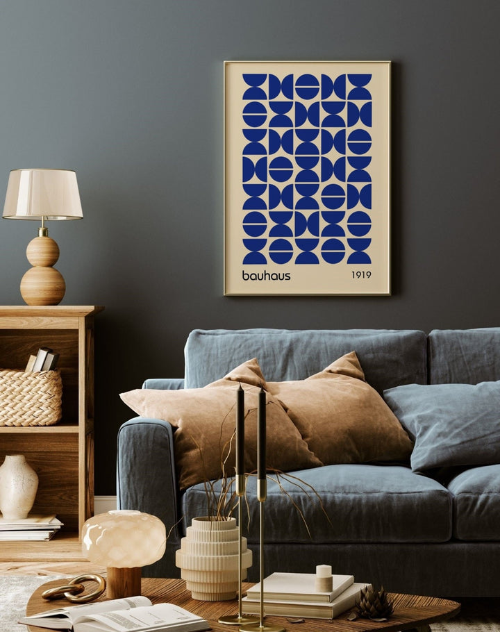 Bauhaus Blue Semicircles - Theposter