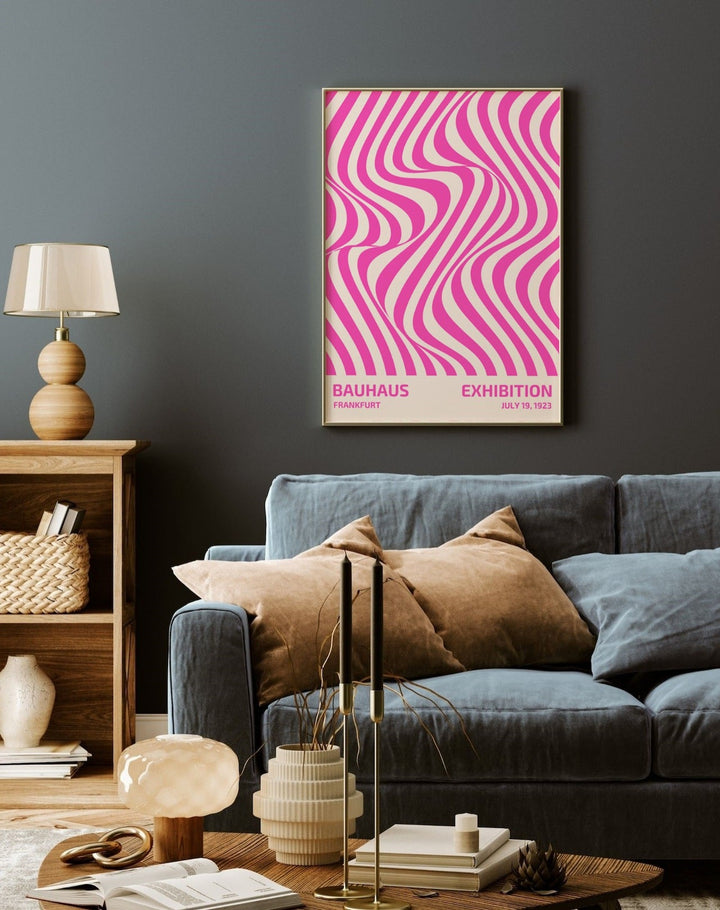 Bauhaus Pink Waves - Theposter