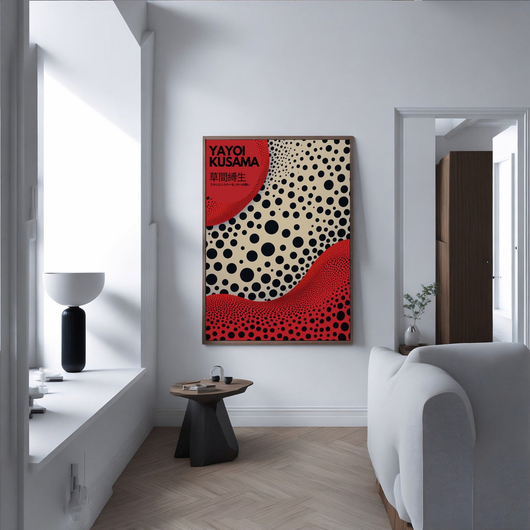 Yayoi Kusama Burgundy Dots - Theposter