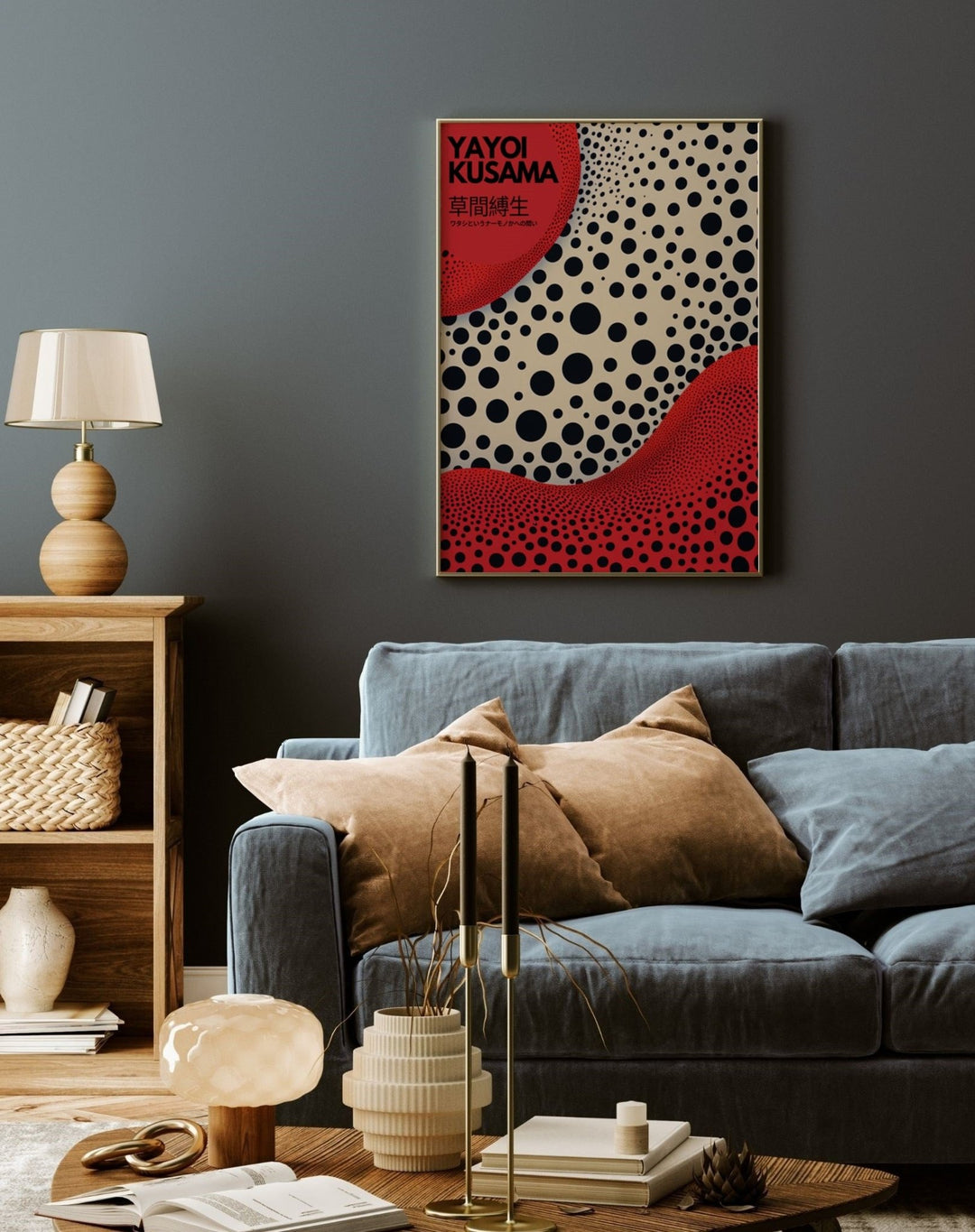 Yayoi Kusama Burgundy Dots - Theposter